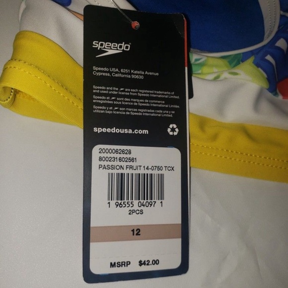 SpeedoGirls' Print Block Two Piece Bikini Set (Big Kid) - Picture 7 of 7